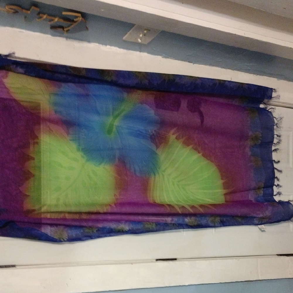 RIMA Vibrant Handpainted Floral Pareo 65"X35"